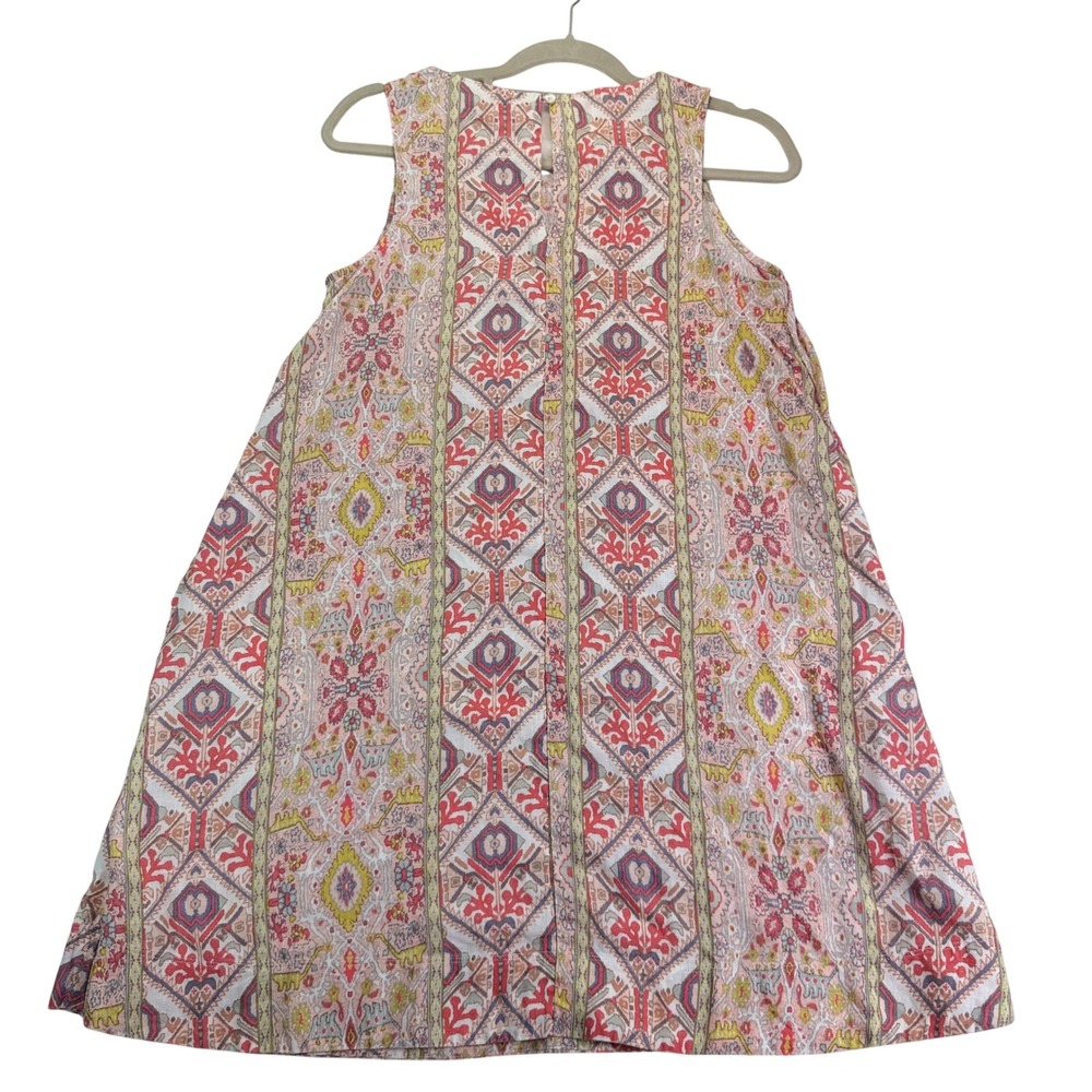 Rachel Zoe Pink‎ 100% Linen Medallion Paisley Sleeveless Shift Dress S Boho - Picture 5 of 6